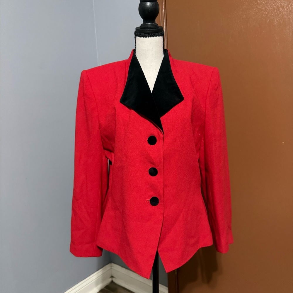 Preston & York Red Blazer with Black Lapel
